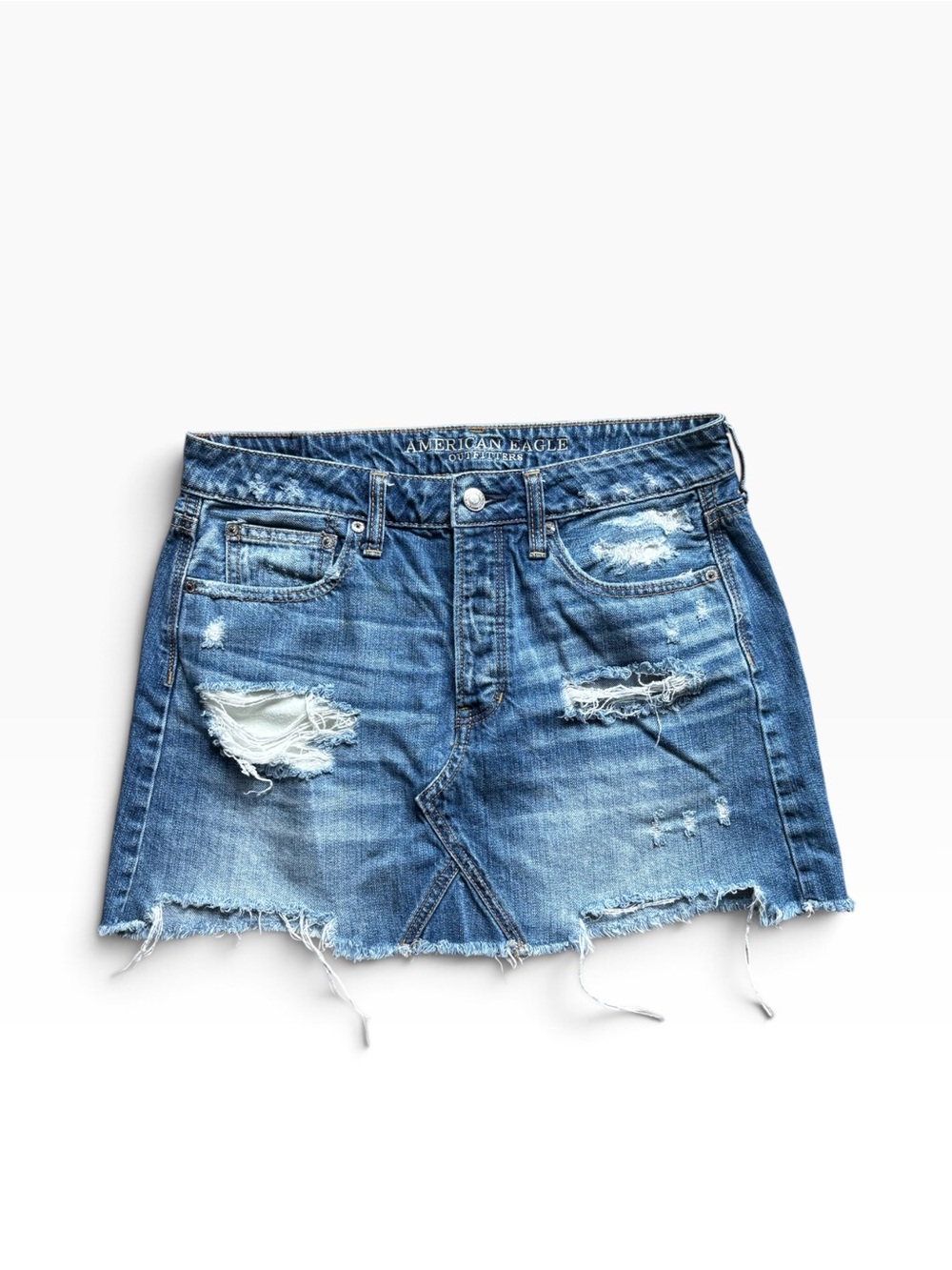 American Eagle Distressed Denim Mini Skirt – Size 6